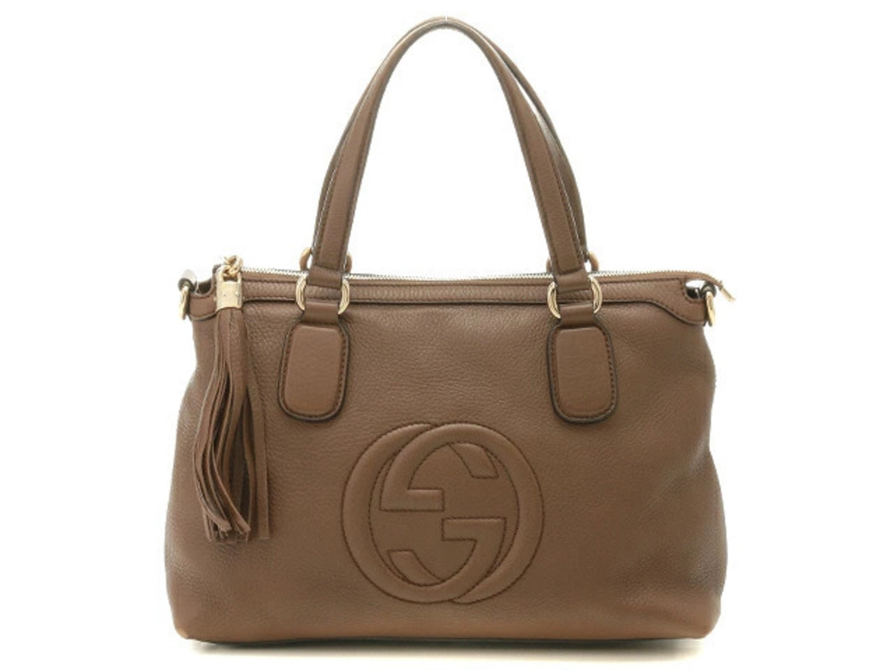 Gucci Soho bag embossed leather x brown KK